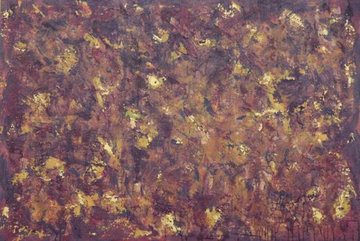 abstracts-alchemy-2008 dark purple and gold abstract in brush strokes