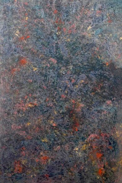 abstracts-cosmic-explosion-2010 dark purple with reds and yellows depicting galaxy