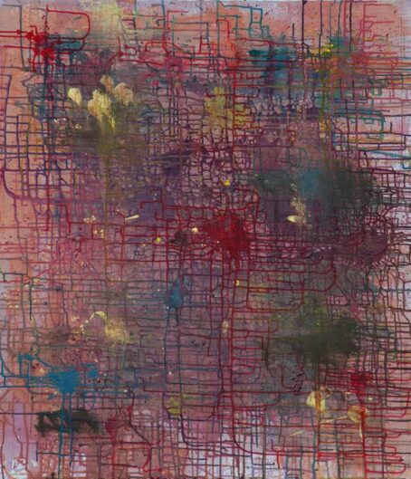 abstracts-mental-patterns-2007 splash style abstract in dark red with a hint of yellow
