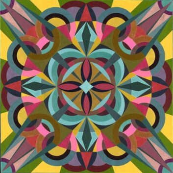 healing-paintings-manifestation-of-love Geometric Mandala Turquoise on Yellow Healing Painting
