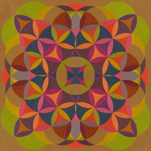 mandala-flower-of-life-I-2007 multiple color mandala with flowers