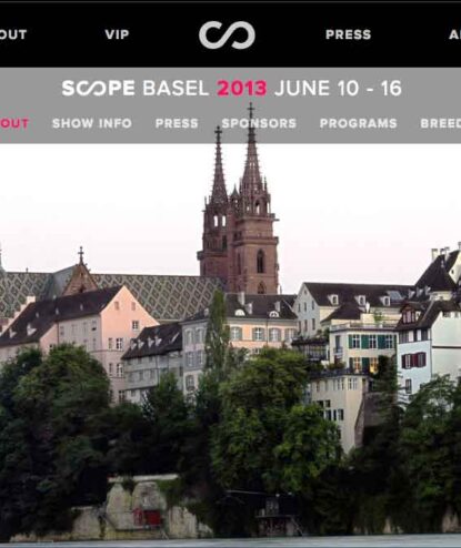 scope-basel-2013 promotional poster for art festival in basel showing city skyline