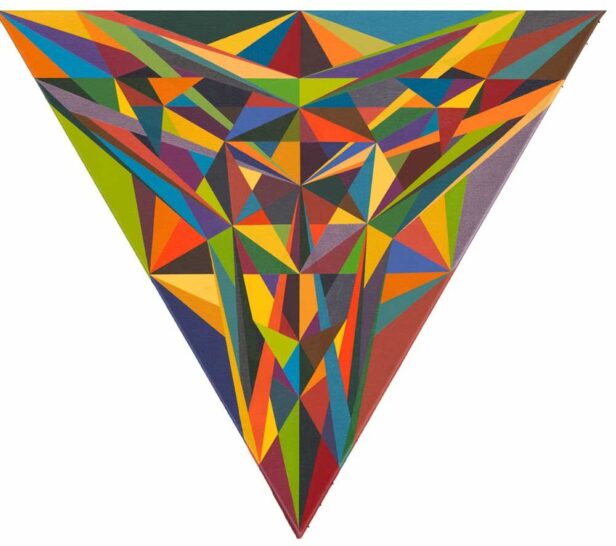 trigon-five-2010 colorful geometric triangles within a trigon shape